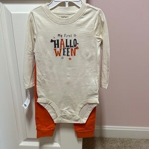 Carter's Cream and Orange Halloween Onesie Set